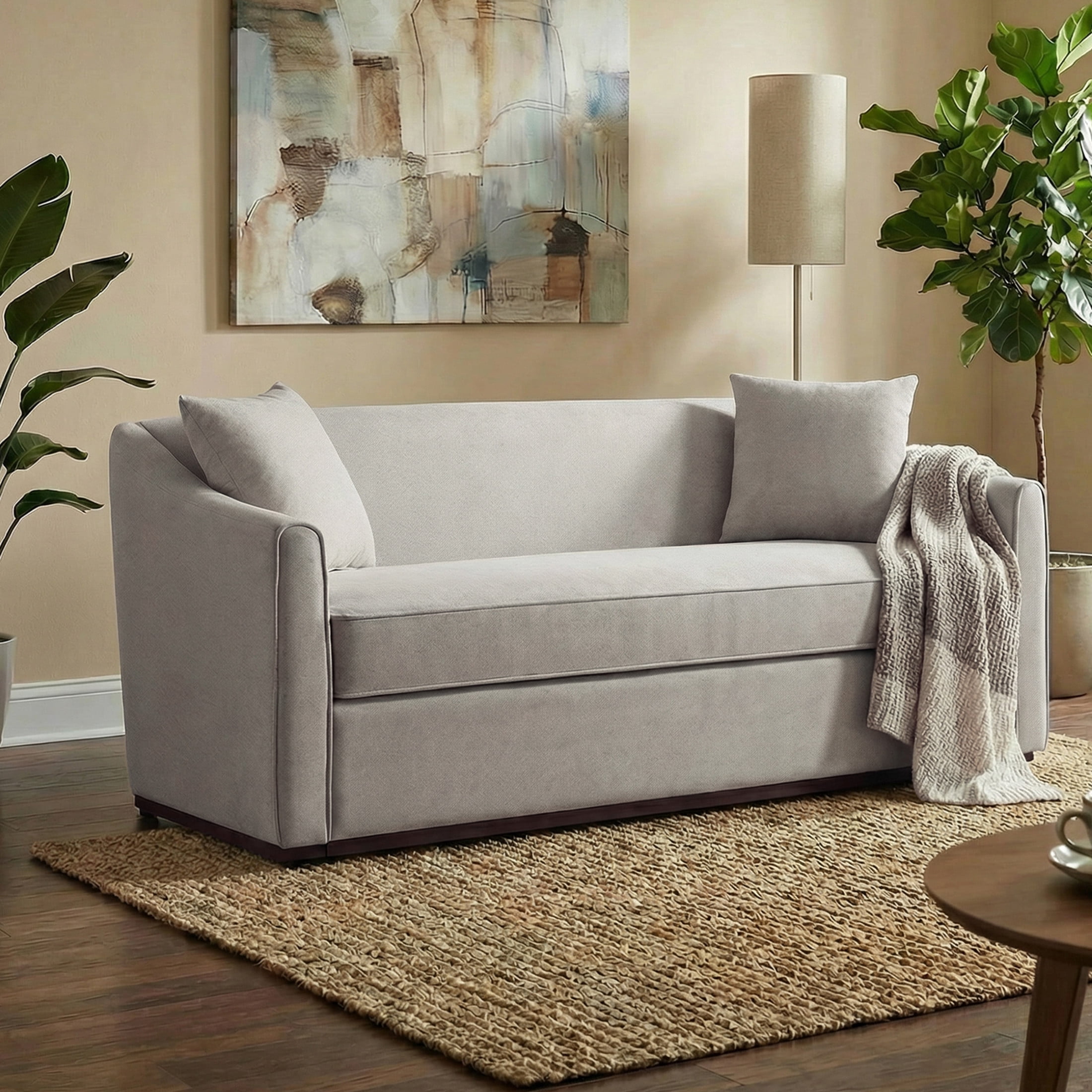 Christopher Knight Home 75.78" Modern Chenille Upholstered 3-Seater Sofa with Throw Pillows, Gray