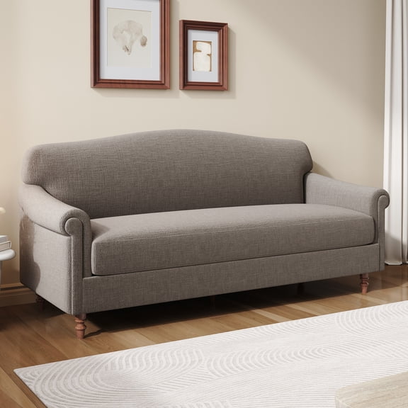 Christopher Knight Home 77.5" Chenille Loveseat Sofa with Rolled Arms, Classic Design 2-seater Couch, Brown