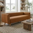 thumbnail image 1 of Christopher Knight Home 78.7" Modern Sofa with Rubberwood Legs and Stylish Armrests, 3 Seats, Orange, 1 of 9