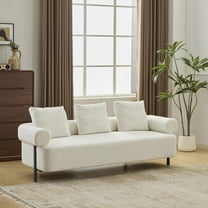 Christopher Knight Home 78" Modern 3-Seater Upholstered Sofa, Oversized Comfy Couch with 3 Plush Pillows, Beige