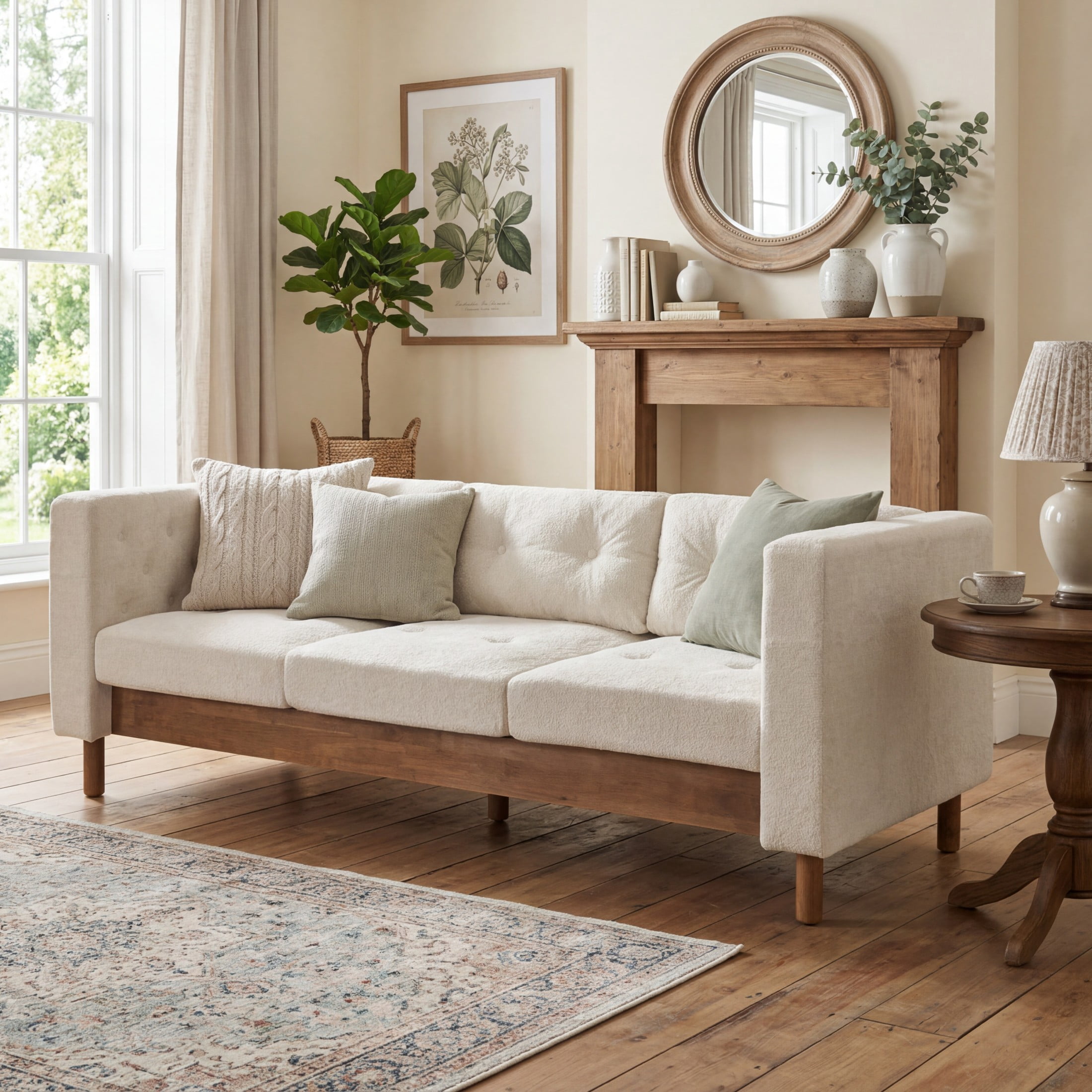 Christopher Knight Home 78" Modern Sofa with Chenille Upholstery, Tufted Pillow Back, 3 Seats, Beige