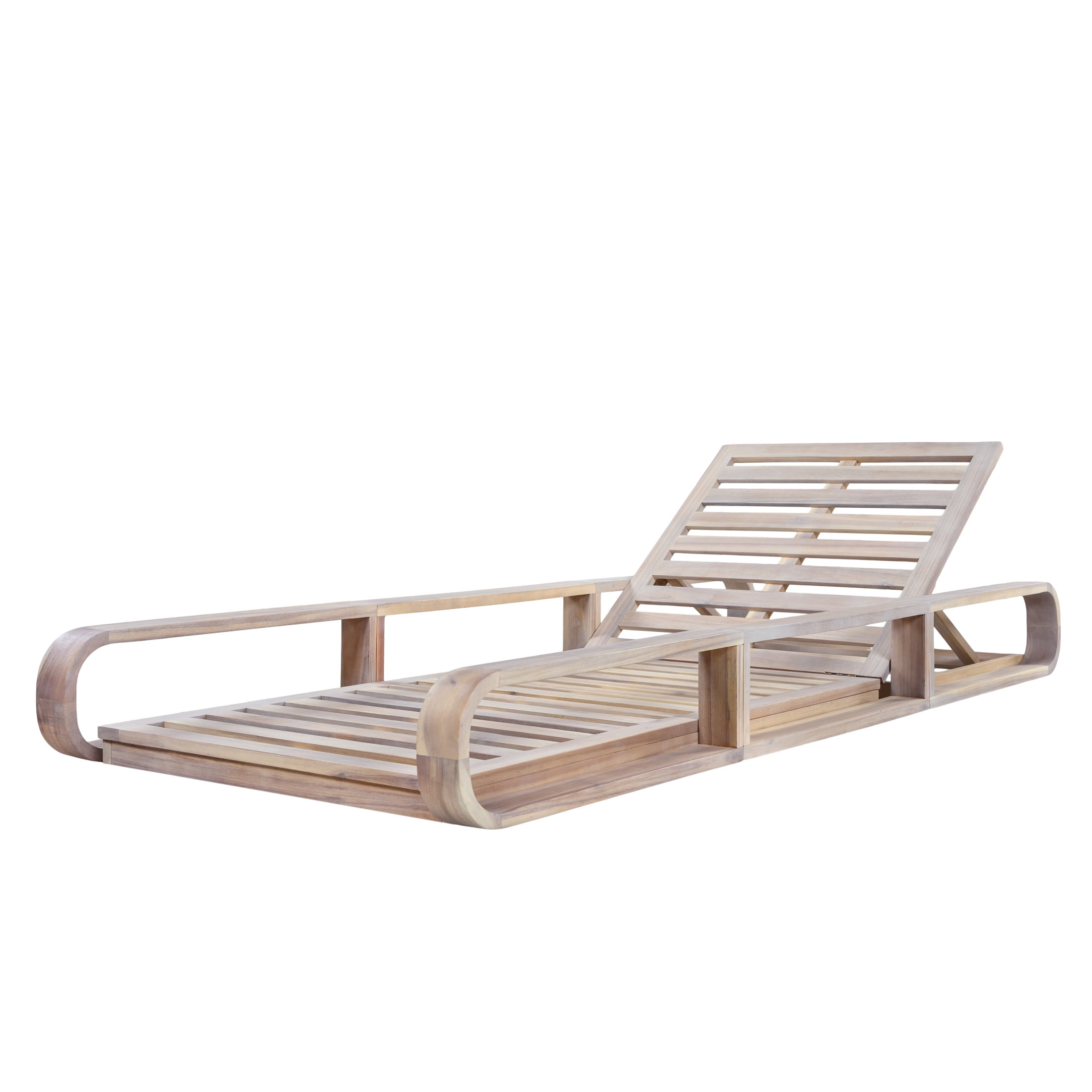 Christopher Knight Home 79" Outdoor Chaise Lounge Chair with 4-Position Adjustable Backrest, Light White