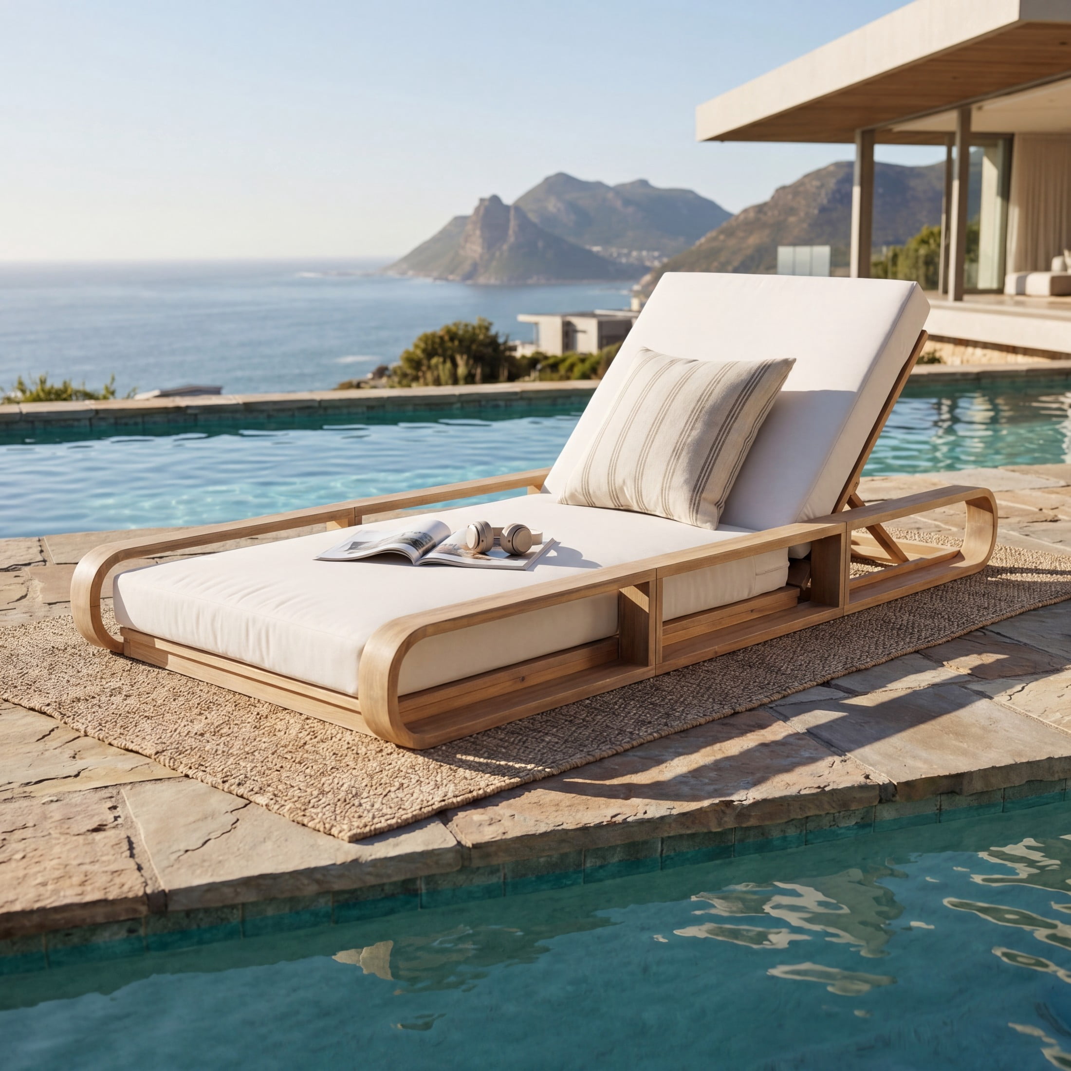 Christopher Knight Home 79" Outdoor Chaise Lounge Set with 4" Water-Resistant Cushion, Light White + Cream