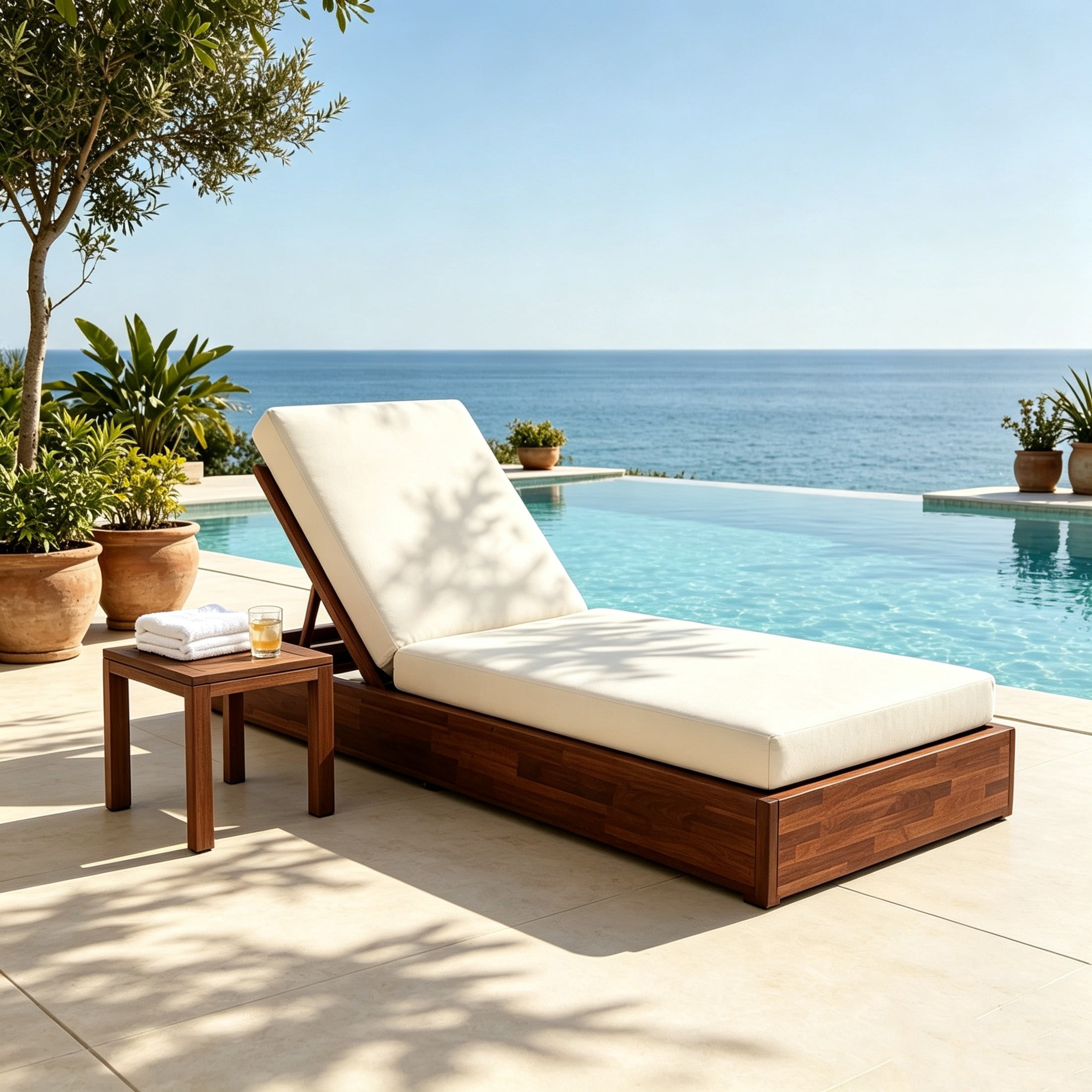 Christopher Knight Home 79" Outdoor Wood Chaise Lounge with Cushion, Adjustable 5-Position, Brown