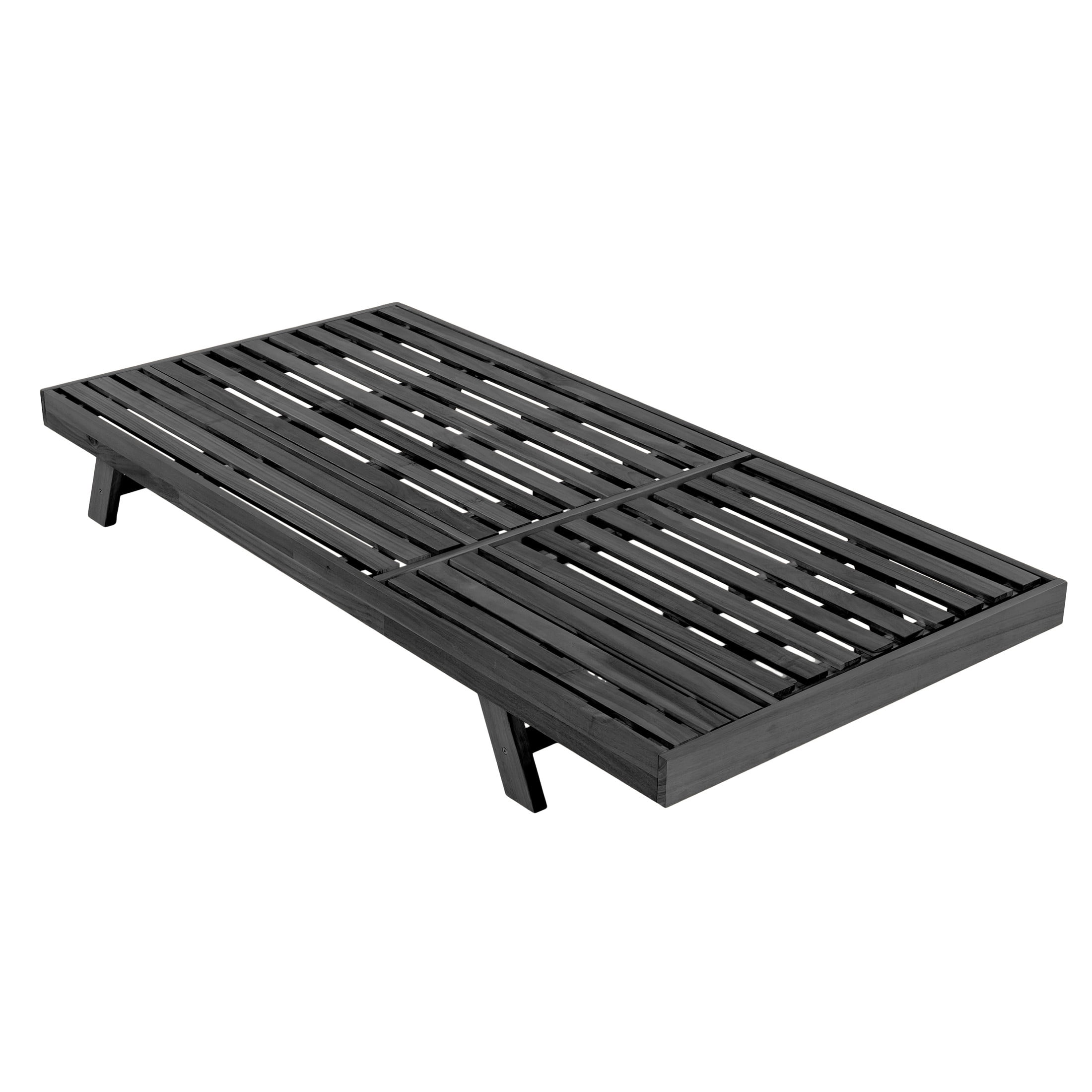 Christopher Knight Home 79" Rustic Outdoor Chaise Lounge Chair, Adjustable 4-Position Backrest, Black Finish