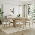thumbnail image 1 of Christopher Knight Home 84" Dining Table Set for 6-8, Rectangular Wood Table with Beige Upholstered Chairs, 1 of 13
