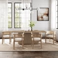 thumbnail image 1 of Christopher Knight Home 84" Dining Table Set for 6, Rectangle Wood Table with Upholstered Cane Back Chairs, 1 of 13
