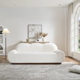thumbnail image 1 of Christopher Knight Home 88" Cloud Curved Sofa, Modern Chenille Upholstered 3 Seater Couch, Snow White, 1 of 7
