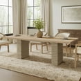thumbnail image 1 of Christopher Knight Home 95" Modern Rectangular Dining Table for 8, Double Pedestal Base, Light Ash, 1 of 8