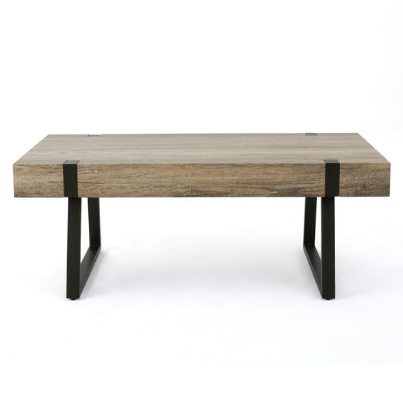 GDF Studio Francie Modern Industrial Coffee Table, Canyon Gray