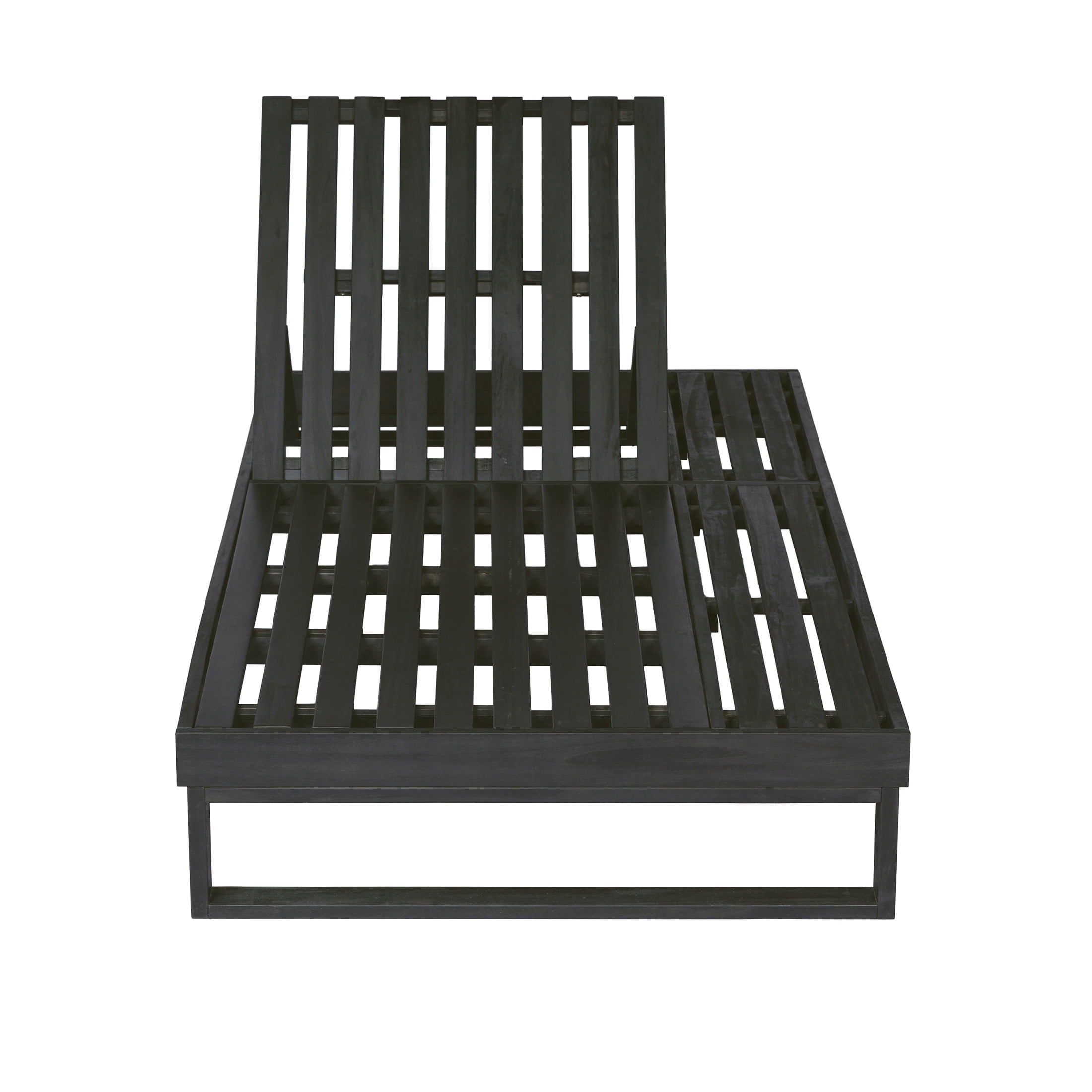 Christopher Knight Home Acacia Wood Chaise Lounge Frame, 4-Position Adjustable Recliner, Black