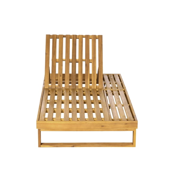 Christopher Knight Home Acacia Wood Chaise Lounge Frame, 4-Position Adjustable Recliner, Teak Finish