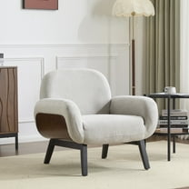 Christopher Knight Home Accent Armchair with Wrap-Around Backrest, Solid Wood Frame, Grey