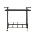 thumbnail image 1 of Christopher Knight Home Ambrose Indoor  Iron Bar Cart with Tempered Glass Shelves, Black, 1 of 7