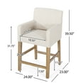 thumbnail image 1 of Christopher Knight Home Armga Fabric Upholstered Wood 26 inch Counter Stools (Set of 2) by  Beige/Weathered Natural, 1 of 5
