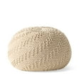thumbnail image 1 of Christopher Knight Home Barwick Pouf, Ivory C80, 1 of 3