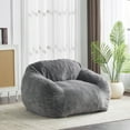 thumbnail image 1 of Christopher Knight Home Bean Bag Chair Velvety Faux-Fur Upholstery, Gray, 1 of 8
