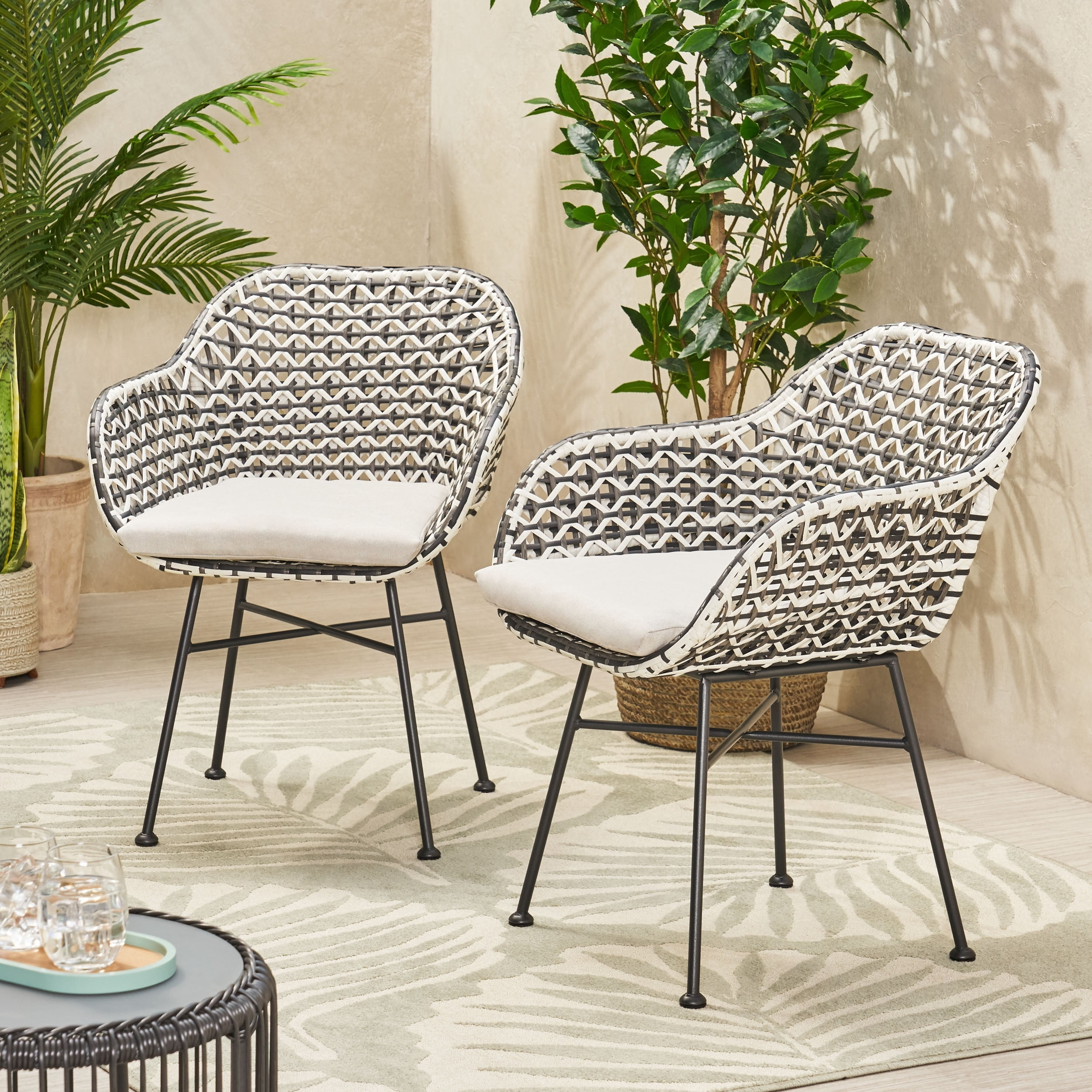 Christopher Knight Home Beulah Outdoor Faux Wicker Chairs (Set of 2) by ...