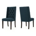 thumbnail image 1 of GDF Studio Apaloosa Contemporary Tufted Dining Chairs, Set of 2, Navy Blue Fabric and Brown, 1 of 13
