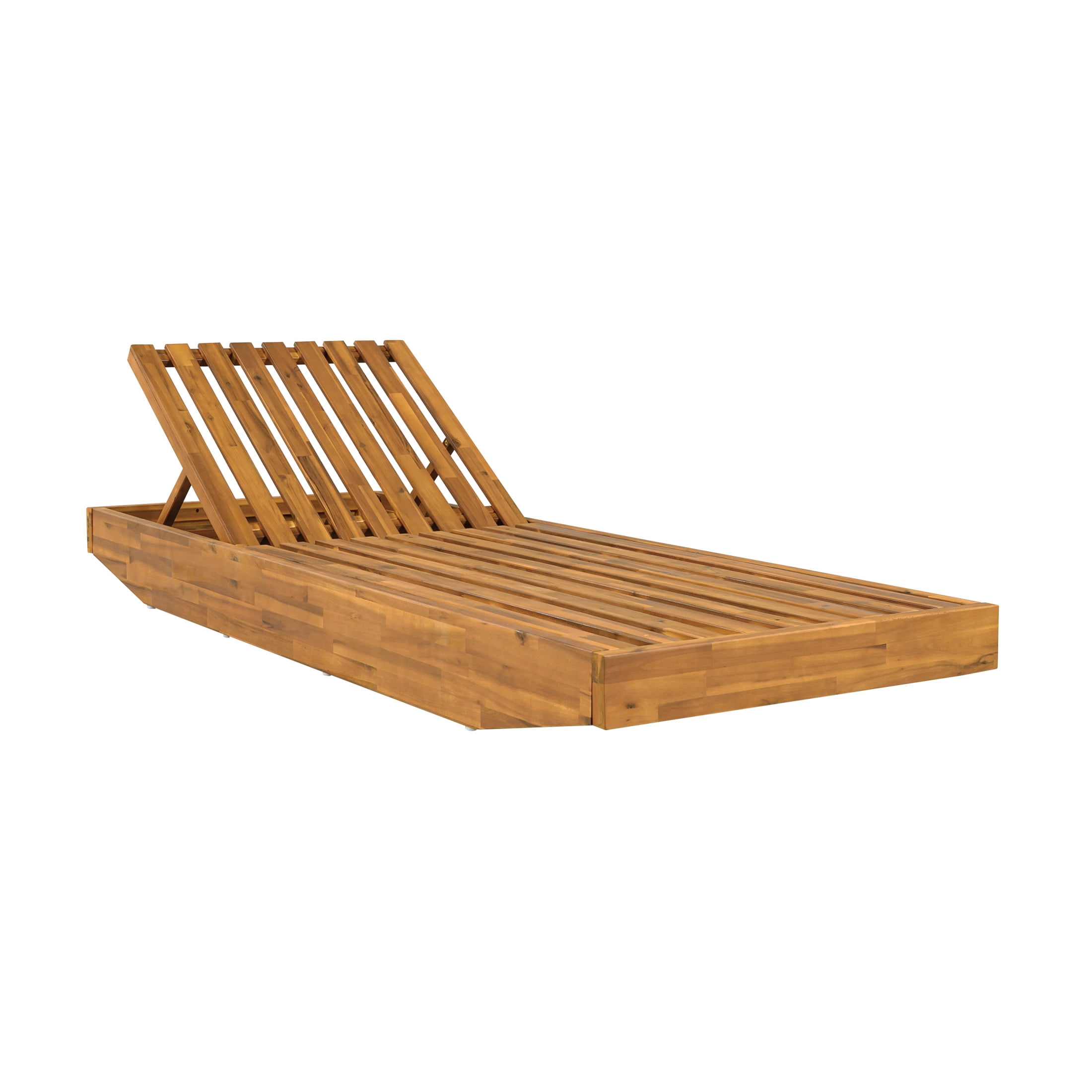 Christopher Knight Home Boat-Shape Patio Chaise Lounge Chair, 3-Position Recliner, Teak Finish