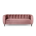 thumbnail image 1 of Christopher Knight Home Bobran Modern Velvet 3-seat Sofa by  - 30.00" D x 83.25" W x 30.25" H Blush + Dark Brown, 1 of 5