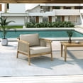 thumbnail image 1 of Christopher Knight Home Boho Outdoor Rope Club Chair with Cushion, Solid Wood Frame, Teak+ Beige, 1 of 13