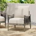 thumbnail image 1 of Christopher Knight Home Boho Outdoor Rope Lounge Chair with Thick Cushion, Solid Wood, Grey+Beige, 1 of 13