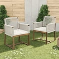 thumbnail image 1 of Christopher Knight Home Boho Outdoor Woven Rope Armchairs, Solid Wood, Handwoven, White, Set of 2, 1 of 14