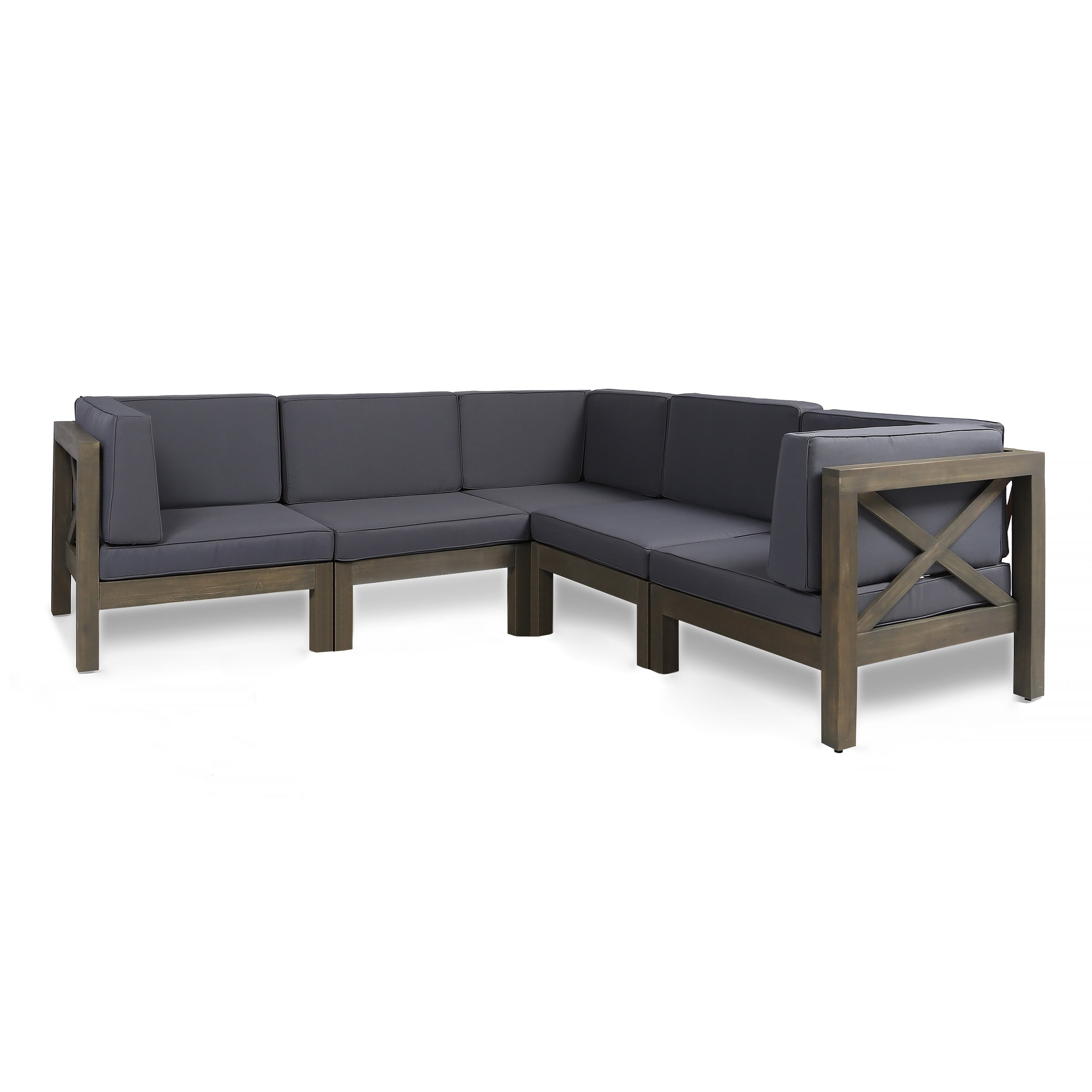 Christopher Knight Home Brava Outdoor 5Seat Acacia Wood Sofa Set by