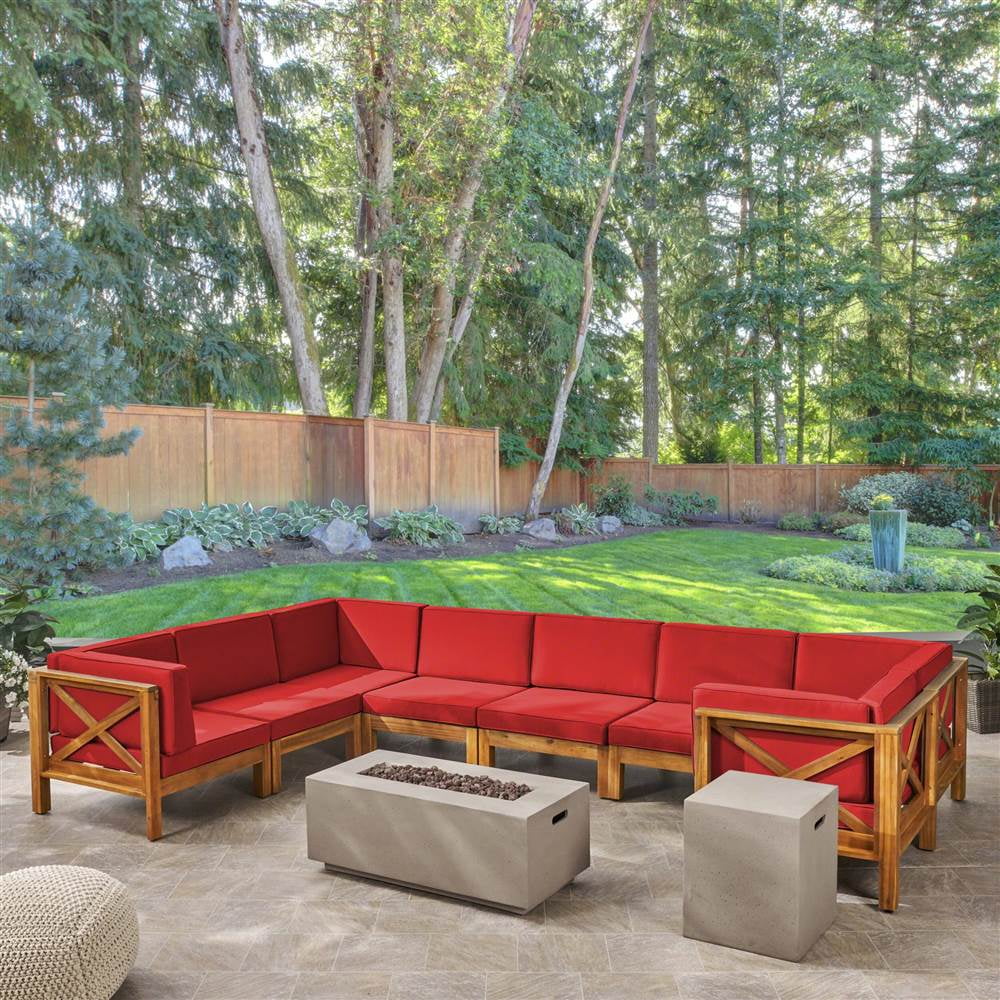 Christopher Knight Home Brava Outdoor Acacia Wood 8 Seater UShaped