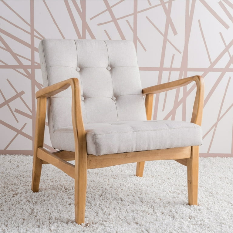 Christopher Knight Home Brayden Mid Century Fabric Club Chair by Beige