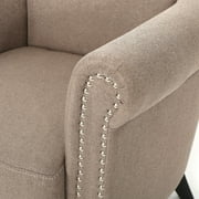 Christopher Knight Home Brice Contemporary Scroll Arm Club Chair with Nailhead Trim by Coffee