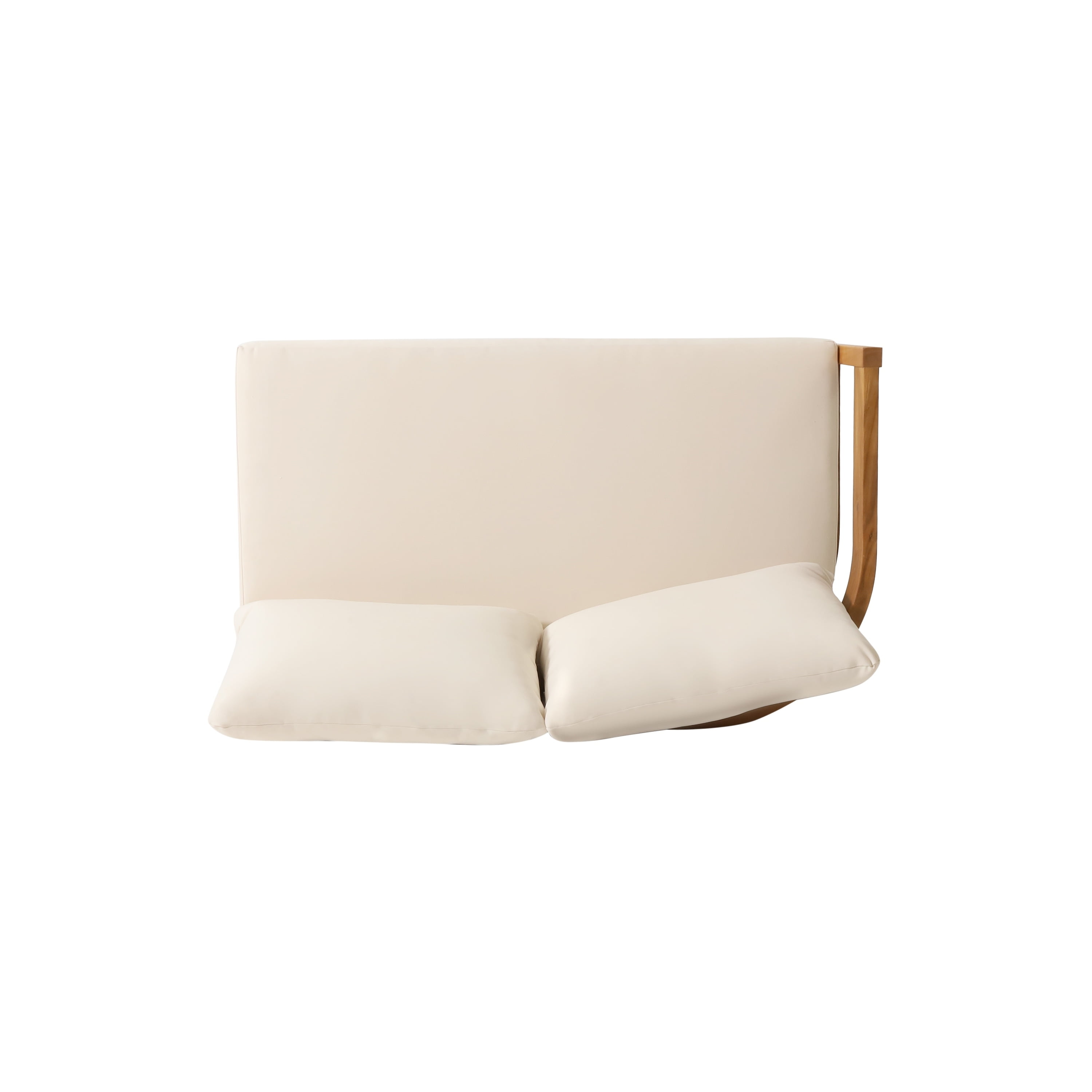 Brooklyn Teak and Beige 5-Person Outdoor Sectional Sofa Set