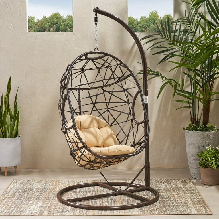 Christopher Knight Home Bushnell Wicker Hanging Chair by 400 lb limit