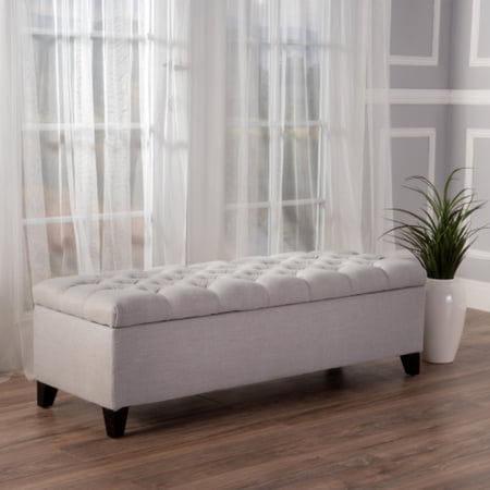 Christopher Knight Home ® Button - Tufted and Diamond - Stitched Storage Ottoman, Beige