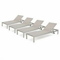 thumbnail image 1 of Christopher Knight Home Cape Coral Outdoor Mesh Chaise Lounges, 4-Pcs Set, Grey, 1 of 8