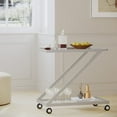 thumbnail image 1 of Christopher Knight Home Caraway Modern Iron and Glass 2 Tier Bar Cart, Silver, 1 of 10