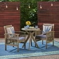 thumbnail image 1 of Christopher Knight Home Casa Outdoor 2-Seater 28" Round Acacia Wood Bistro Set with X-Legs by  Gray Finish + Dark Gray, 1 of 5