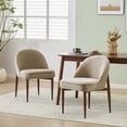 thumbnail image 1 of Christopher Knight Home Chenille Upholstered Dining Chair with Curved Back, Light Camel, Set of 2, 1 of 9