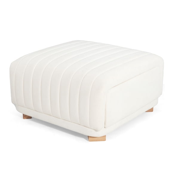 Christopher Knight Home Chenille Upholstered Storage Ottoman, Channel Tufted Bench with 2 Drawers, Beige