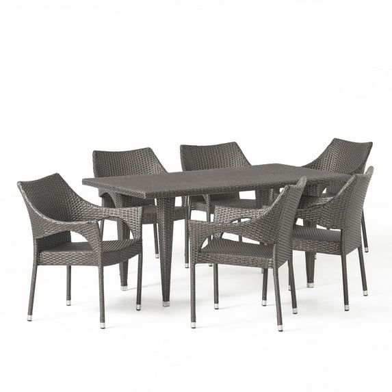 Christopher Knight Home Cliff 7-piece Outdoor Dining Set by Grey