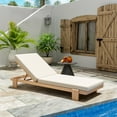thumbnail image 1 of Christopher Knight Home Coastal Outdoor Chaise Lounge with Cushion, Solid Wood Frame, Beige, 1 of 13