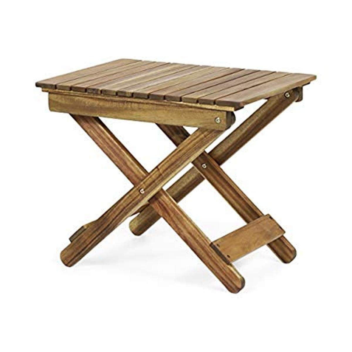 Natural Acacia Wood Outdoor Folding Side Table