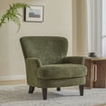 thumbnail image 1 of Christopher Knight Home Contemporary Boucle Upholstered Chair with Flared Armrest and Wood Frame, Olive Green, 1 of 9