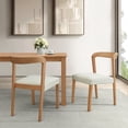 thumbnail image 1 of Christopher Knight Home Contemporary Dining Chairs, Open Back Design with Beige Cushions, Natural, Set of 2, 1 of 11