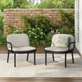 thumbnail image 1 of Christopher Knight Home Contemporary Outdoor Lounge Chairs with Cushions, Black, Set of 2, 1 of 8