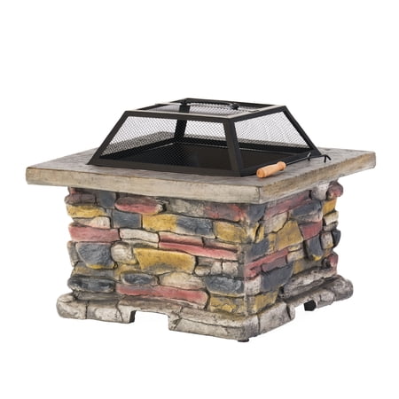 Christopher Knight Home Corporal Natural Stone Square Fire Pit by