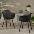 thumbnail image 1 of Christopher Knight Home Lotus Outdoor Modern Dining Chairs (Set of 2) by  Black 24.00" W x 20.50" L x 32.20" H, 1 of 5