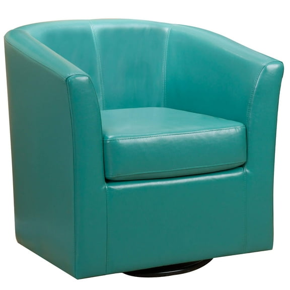 Christopher Knight Home Daymian PU Swivel Club Chair, Turquoise