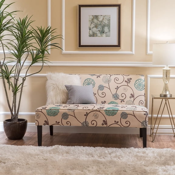 Christopher Knight Home Dejon Fabric Love Seat, White And Blue Floral